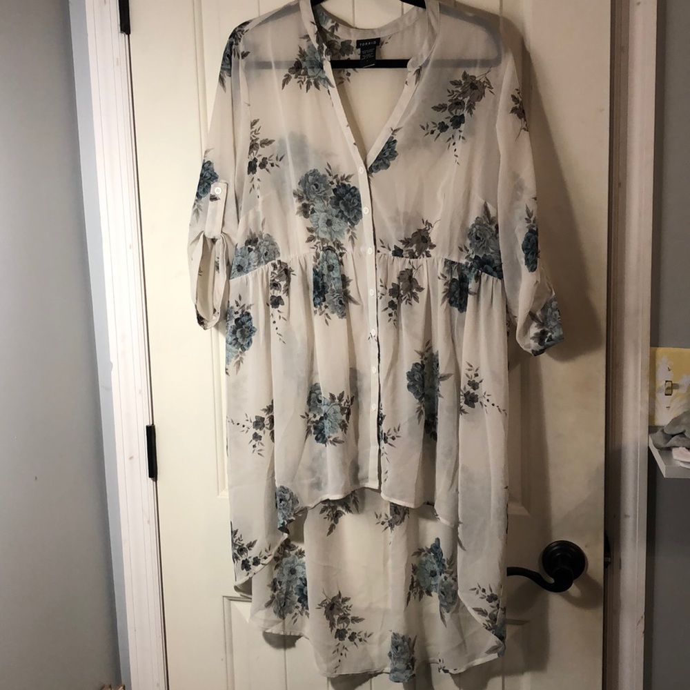 Blue Flower High-Low top